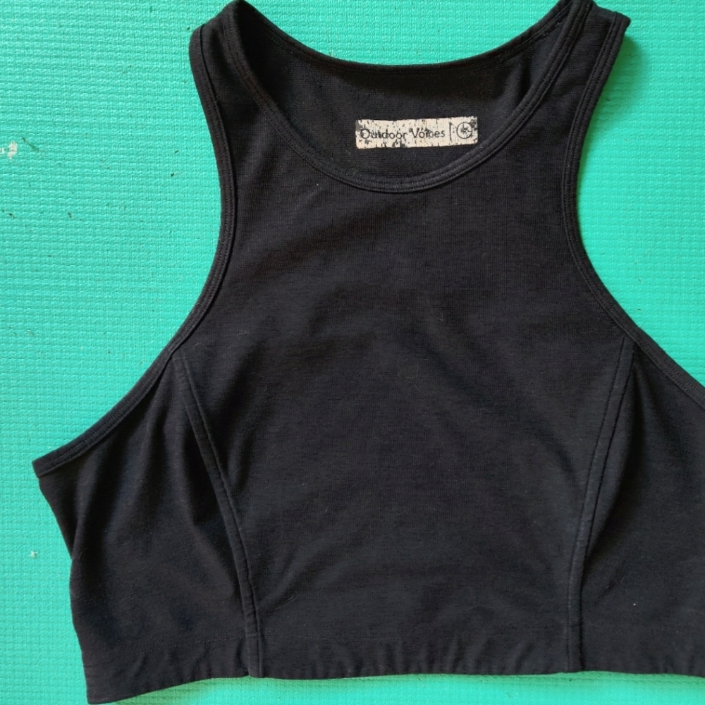 Outdoor Voices Athena Crop Top Sports Bra Black Large